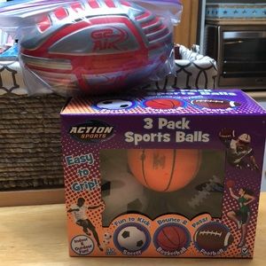Four Kids Game Day Balls 🏈 🏀 ⚽️ 🏈